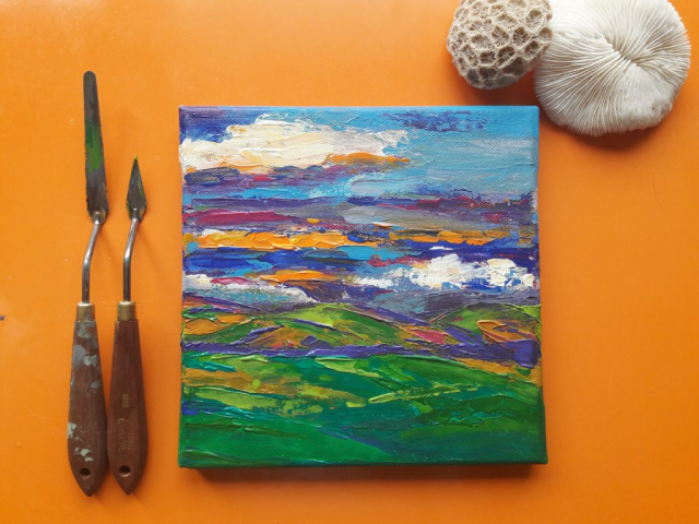 Lankák (20x20 cm, akril vásznon)