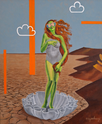 V-202223 születése (70x50 cm, akril vásznon)