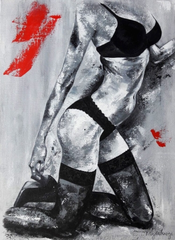 Black&Right (40x30 cm, akril vásznon)