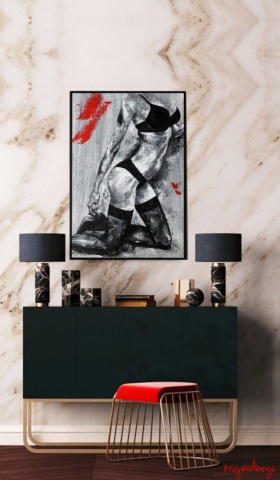 Black&Right (40x30 cm, akril vásznon)