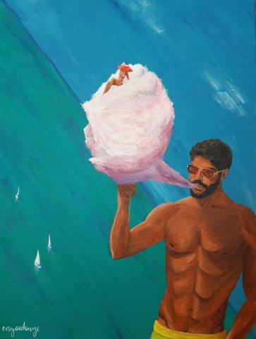 Cukorfalat (50x40 cm, akril vásznon)