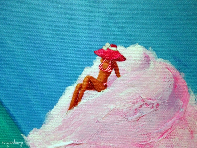 Cukorfalat részlet (50x40 cm, akril vásznon)