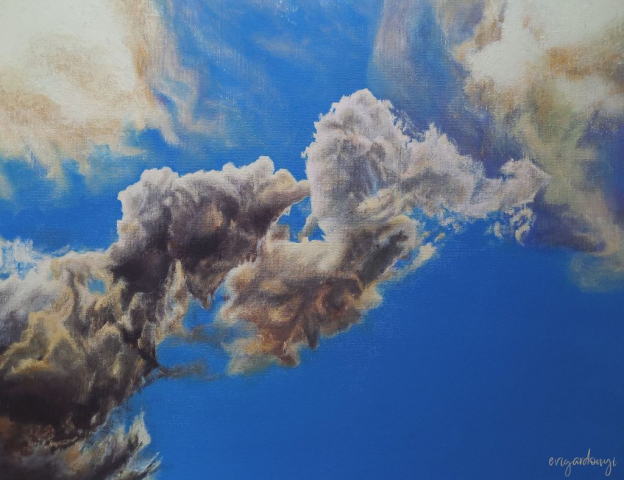 Felhőtánc (40x50 cm, akril vásznon)