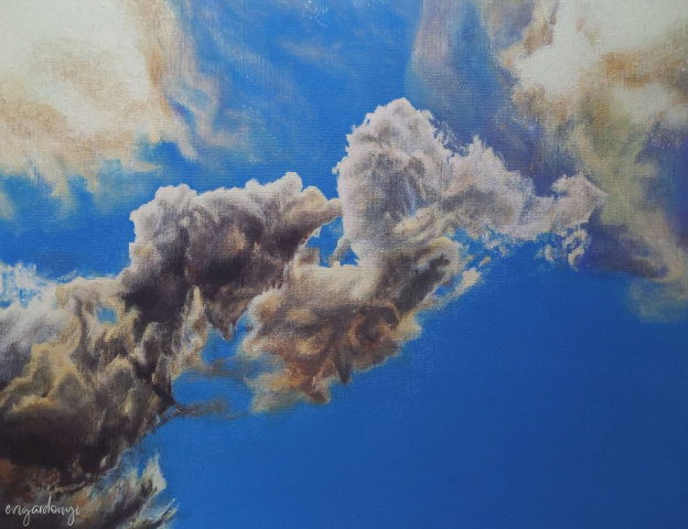 Felhőtánc (40x50 cm, akril vásznon)