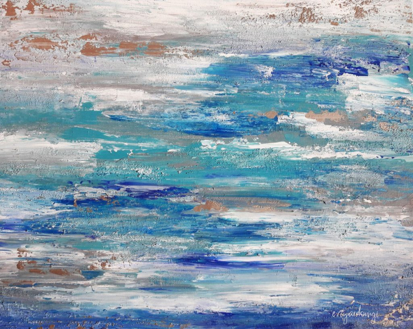 Hangulatok és hullámok (50x40 cm, akril vásznon)
