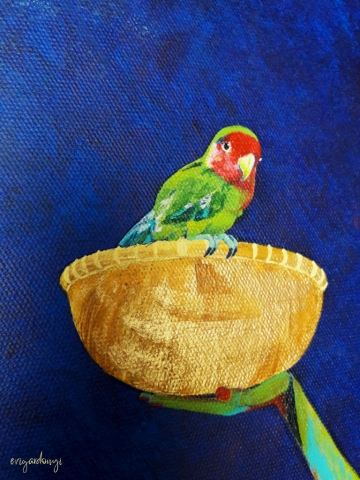 Holdgyermek részlet (90x65 cm, akril vásznon)