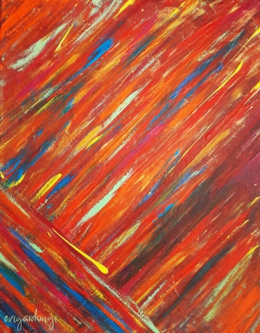 Kölcsönhatás (50x40 cm, akril vásznon)