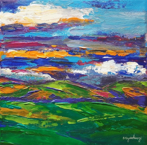 Lankák (20x20 cm, akril vásznon)