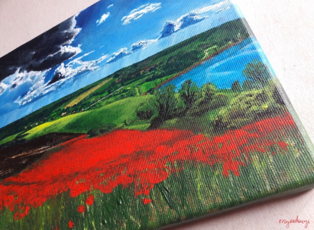 Pipacsföld részlet (20x40 cm, akril vásznon)