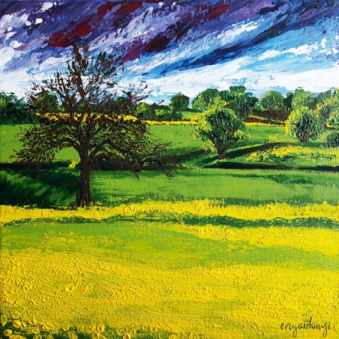 Repceföld (30x30 cm, akril vásznon)