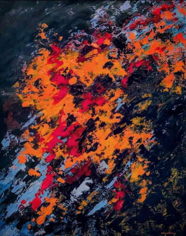 Vérnarancs Hajnal (59x45cm, akril vásznon)