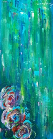 Szülinapi csokor (100x40 cm, akril vásznon)