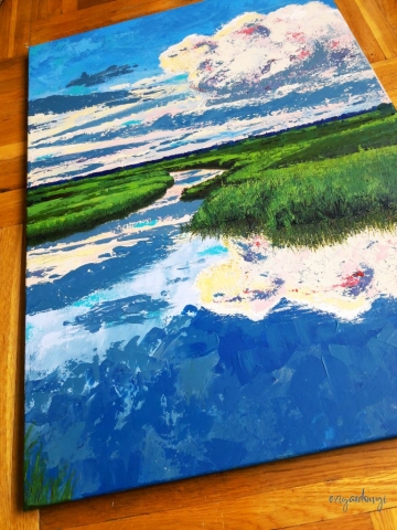 Tavi tükröződés (70x50 cm, akril vásznon)