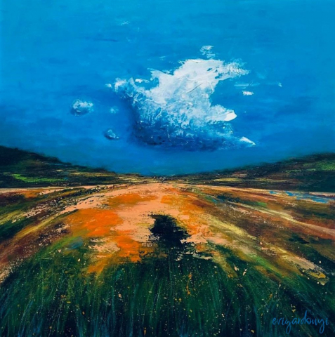 Felhővirág (70x70 cm, akril vásznon)