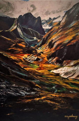 Ottfelejtett táj (60x40 cm, akril vásznon)